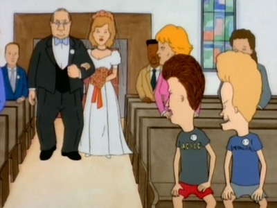 Here comes the bride's butt