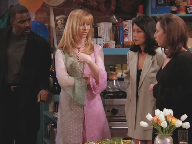 Friends | 222 | Phoebe smuggles guests into the fun party
